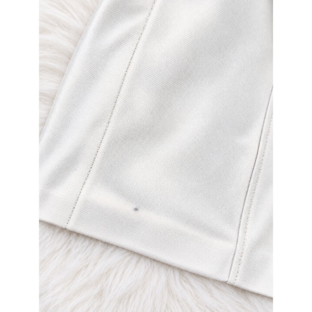 Sharagano Cream Ruffle Sheath Dress Size 6 | Belted Office Bridal Cocktail - Picture 3 of 4